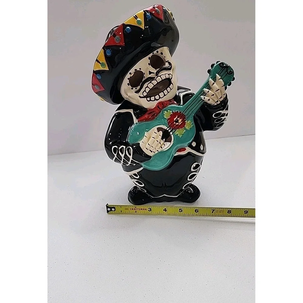 Brand New BLUE SKY CLAYWORKS HALLOWEEN DAY OF THE DEAD MARIACHI GUITAR PLAYER